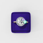 Load and play video in Gallery viewer, Round Cut Lab Grown Diamond Engagement Ring With Pave Halo
