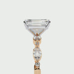 Load and play video in Gallery viewer, Emerald Cut Lab Grown Diamond Engagement Ring | Marquise &amp; Round Accents
