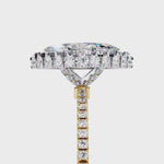 Load and play video in Gallery viewer, Marquise Cut Moissanite Engagement Ring With Pave Halo
