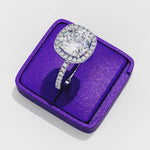 Load and play video in Gallery viewer, Cushion Cut Lab Grown Diamond Engagement Ring With Halo
