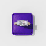 Load and play video in Gallery viewer, Radiant Cut Moissanite Engagement Three Stone Ring
