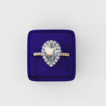 Load and play video in Gallery viewer, Pear Cut Lab Grown Diamond Engagement Ring With Double Halo
