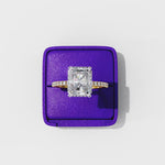 Load and play video in Gallery viewer, radiant cut hidden halo ring video
