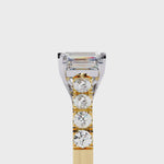 Load and play video in Gallery viewer, Emerald Cut Moissanite Engagement Three Stone Ring
