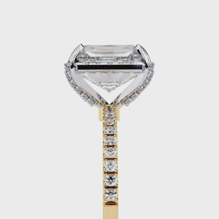 Radiant Cut Lab-Grown Diamond Hidden Halo Ring Video 