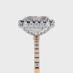 Load and play video in Gallery viewer, Emerald Cut Lab Grown Diamond Engagement Ring with Pave Halo
