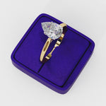 Load and play video in Gallery viewer, Solitaire Pear Cut Moissanite Engagement Ring
