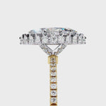 Load and play video in Gallery viewer, Marquise Cut Moissanite Engagement Ring With Pave Halo
