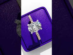 Load and play video in Gallery viewer, Oval Cut Lab Grown Diamond Engagement Ring, Hidden Halo Diamond Ring, 18K Rose Gold Pavé Band, Oval Solitaire Ring, Minimalist Luxury Bridal Ring