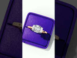 Load and play video in Gallery viewer, Radiant Cut Moissanite Engagement Ring with Baguette Side Stones

