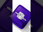 Load and play video in Gallery viewer, Cushion Cut Moissanite Engagement Ring with Hidden Halo | Rose Gold Solitaire | Ethical &amp; Affordable Luxury
