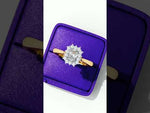 Load and play video in Gallery viewer, Radiant Cut Moissanite Engagement Ring with Starburst Halo
