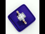 Load and play video in Gallery viewer, Radiant Cut Moissanite Engagement Ring | Marquise &amp; Round Accents
