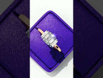 Load and play video in Gallery viewer, Emerald Cut Lab Grown Diamond Engagement Ring | Baguette Side Stones
