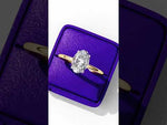 Load and play video in Gallery viewer, Oval Cut Lab-Grown Diamond Engagement Ring with Hidden Halo | Elegant White Gold Solitaire | Sustainable Luxury Ring
