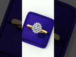 Load and play video in Gallery viewer, Oval Cut Moissanite Engagement Ring With Starburst Halo
