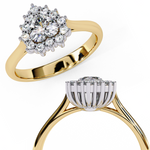 Load image into Gallery viewer, Heart Cut Lab Grown Diamond Engagement Ring With Starburst Halo
